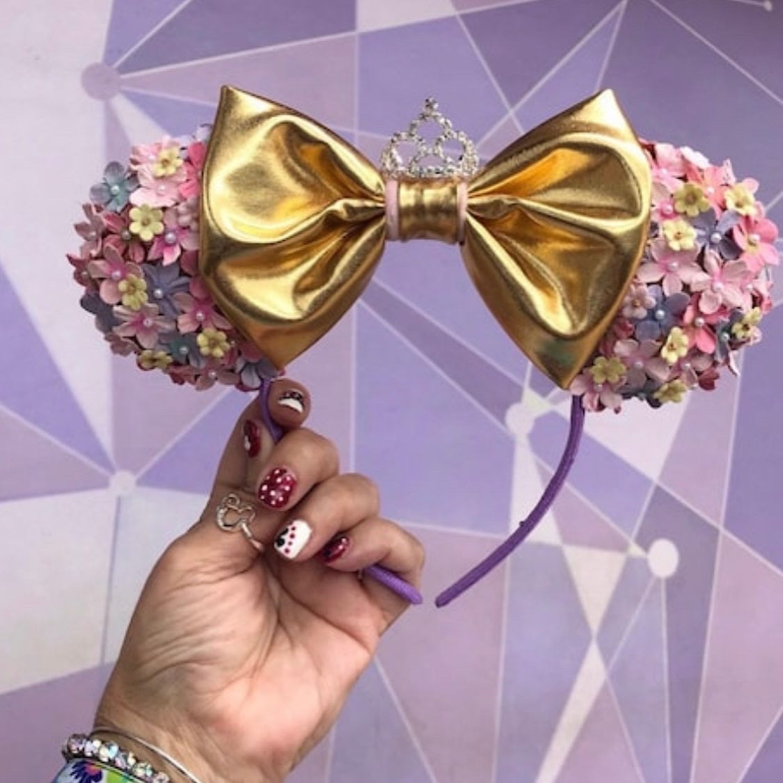 Rapunzel Mickey Ears with tiara crown