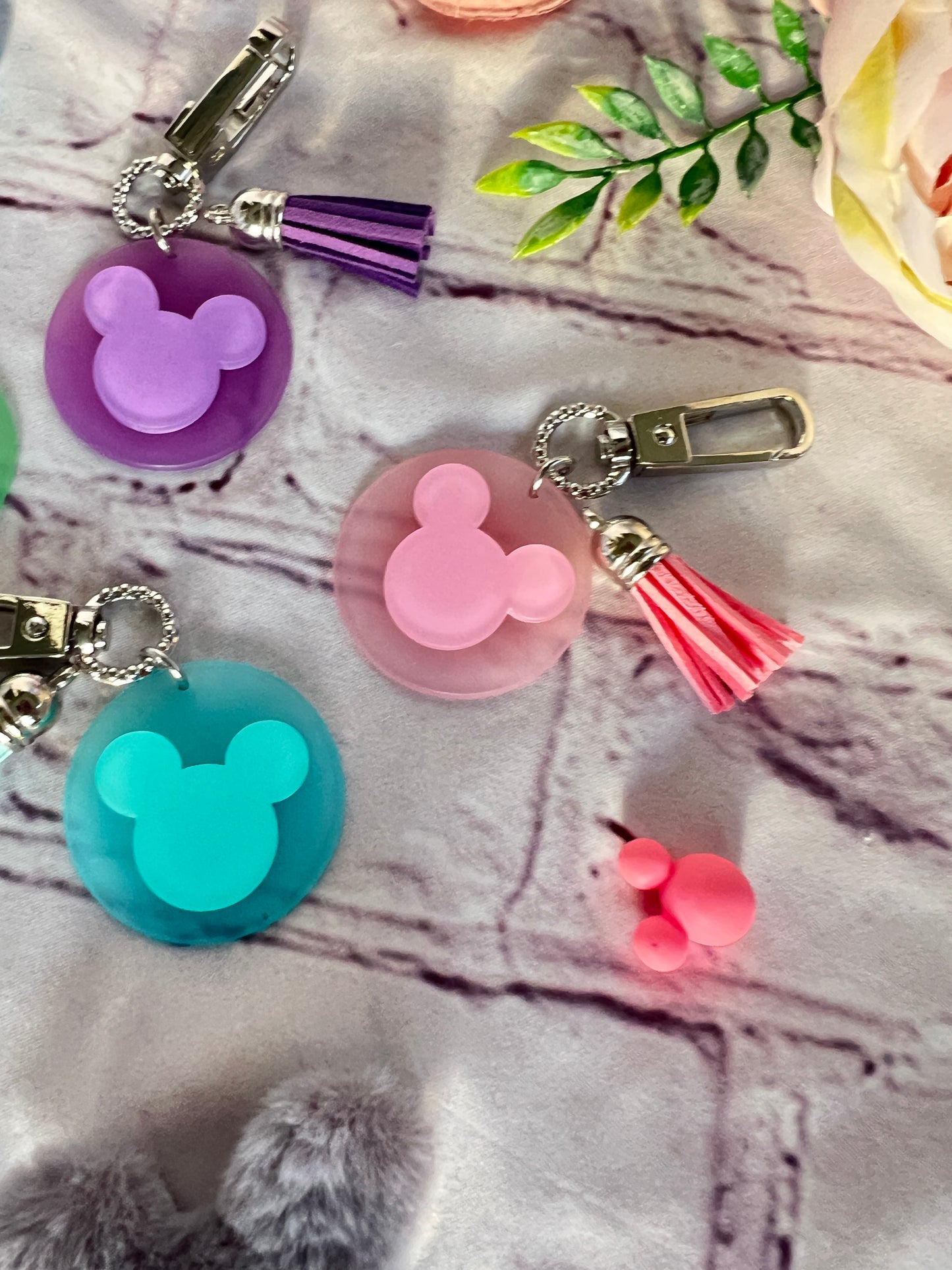 Mickey Sea glass Keychains