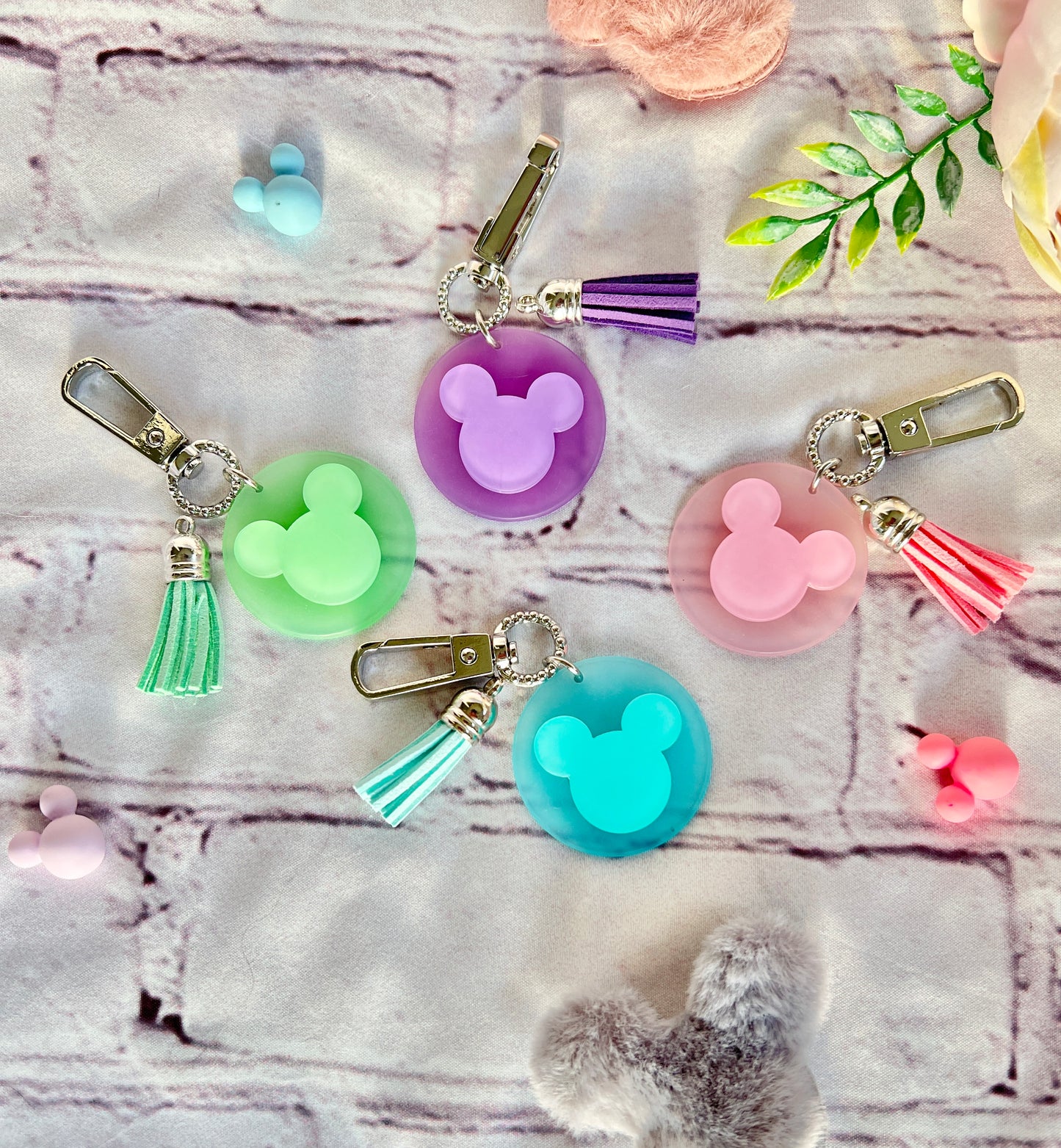 Mickey Sea glass Keychains