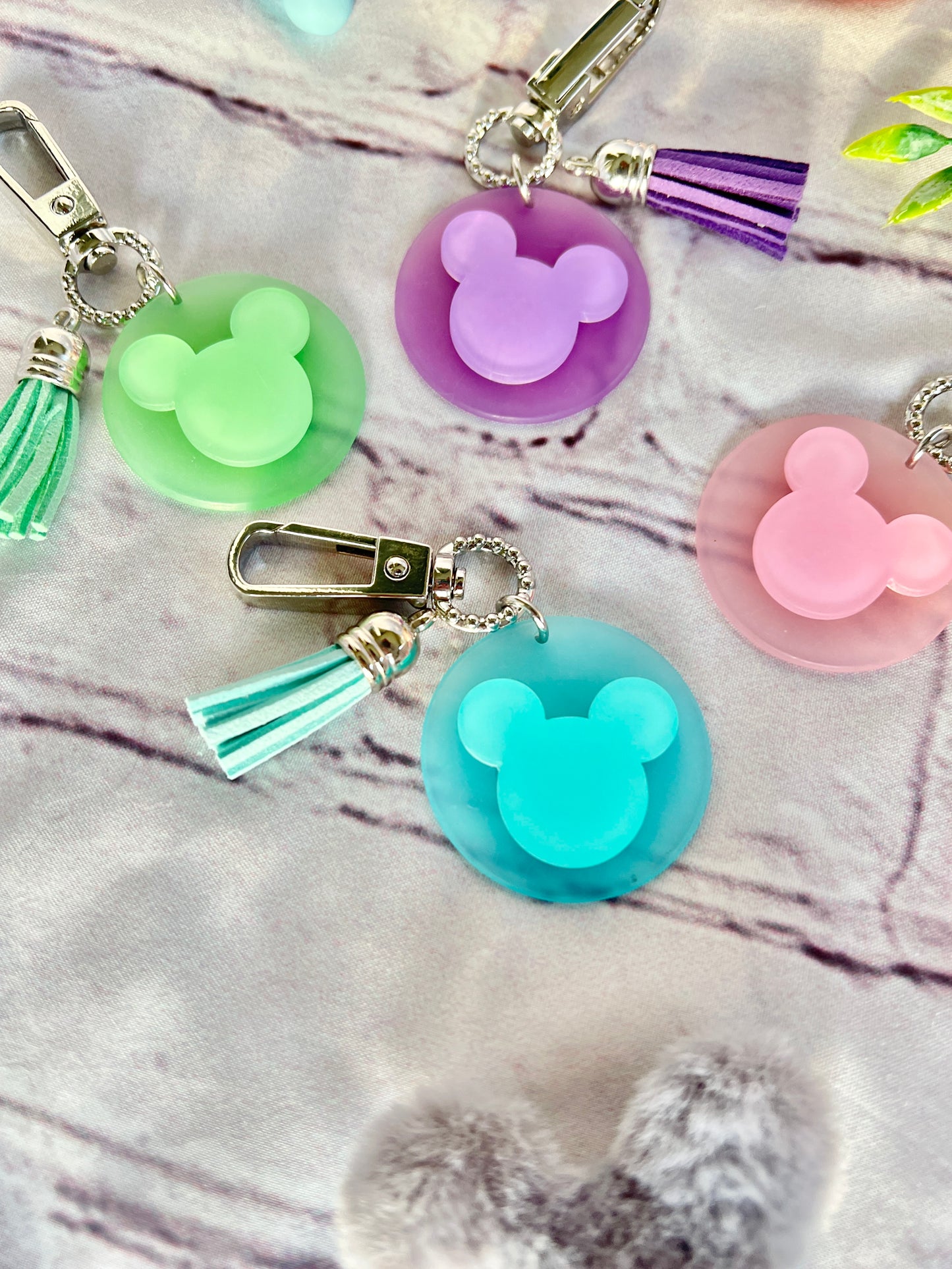 Mickey Sea glass Keychains