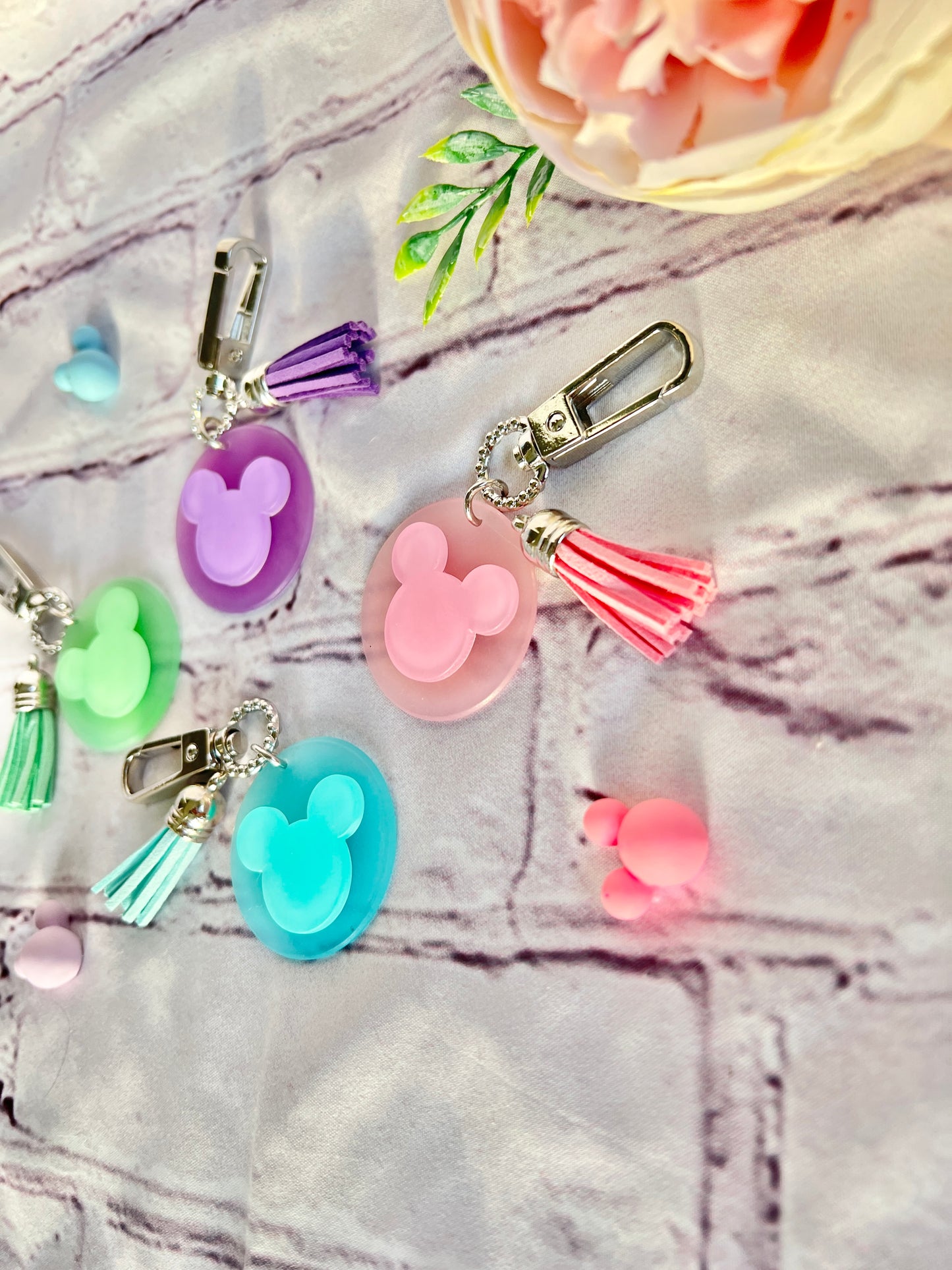 Mickey Sea glass Keychains