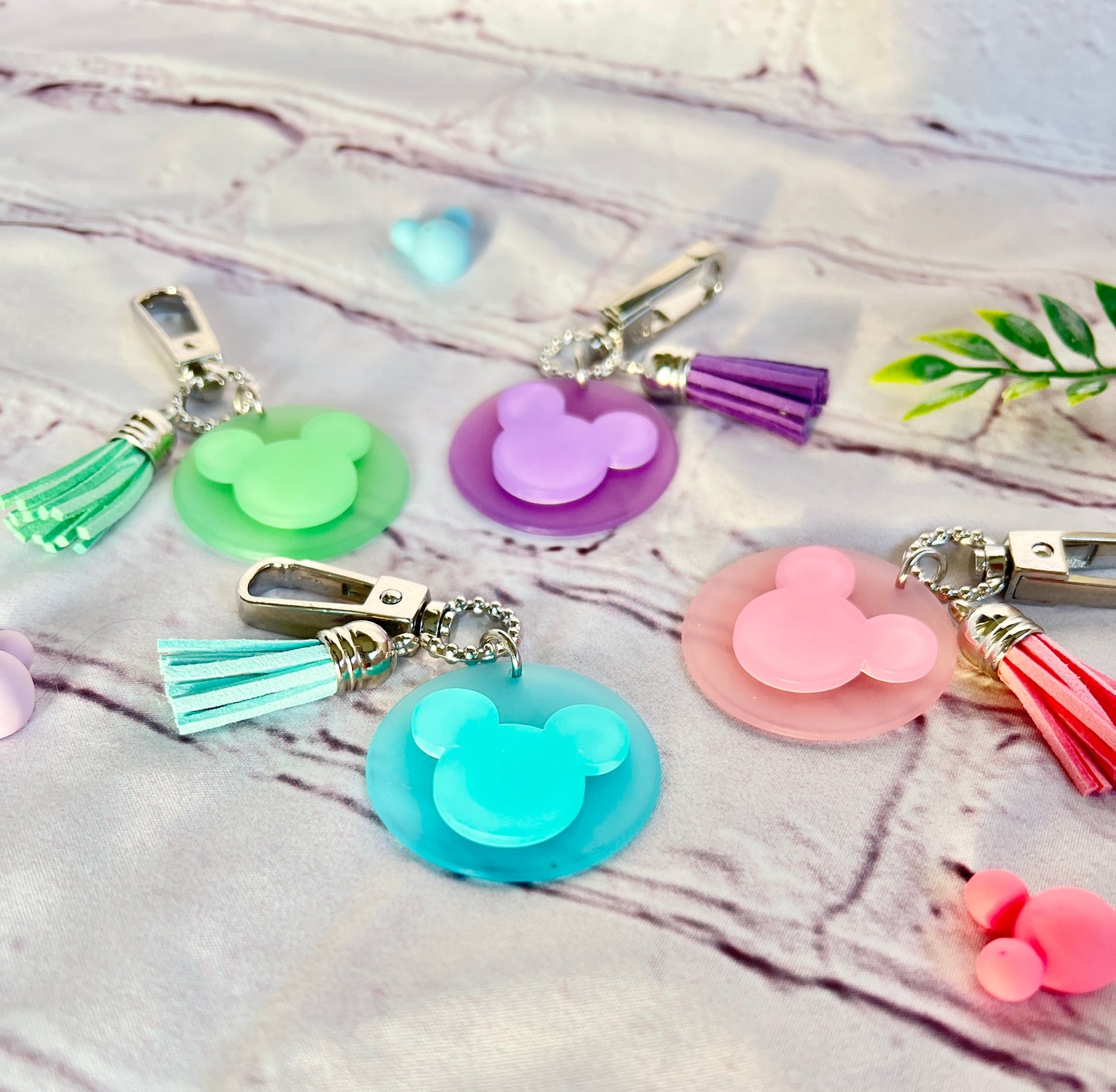 Mickey Sea glass Keychains