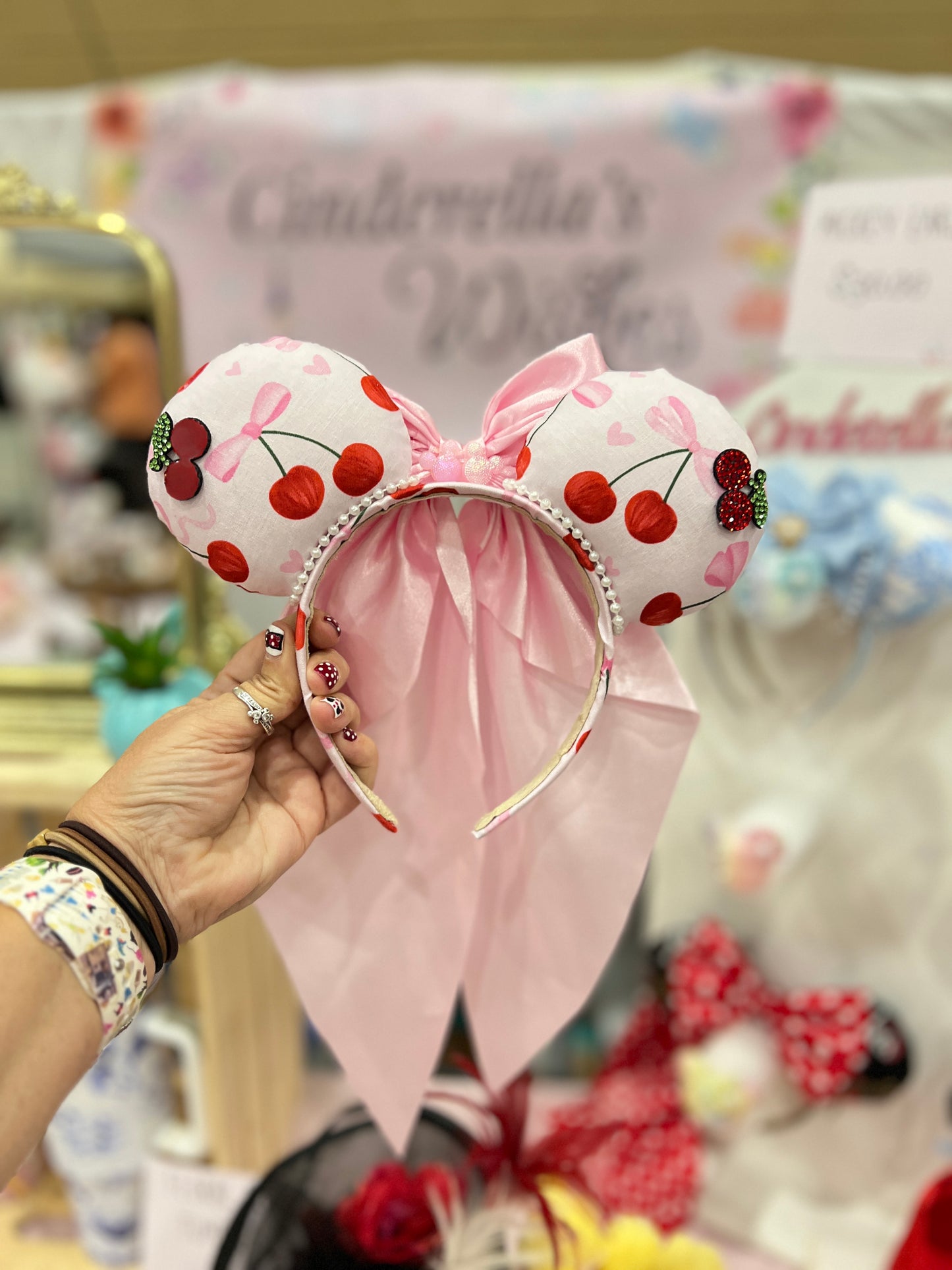 Cherry and Bow Mickey Ears