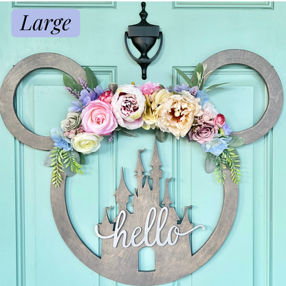 Summer Floral Fairytale Wreath - Disney Inspired Front Door Wreath (Large & Small Available)