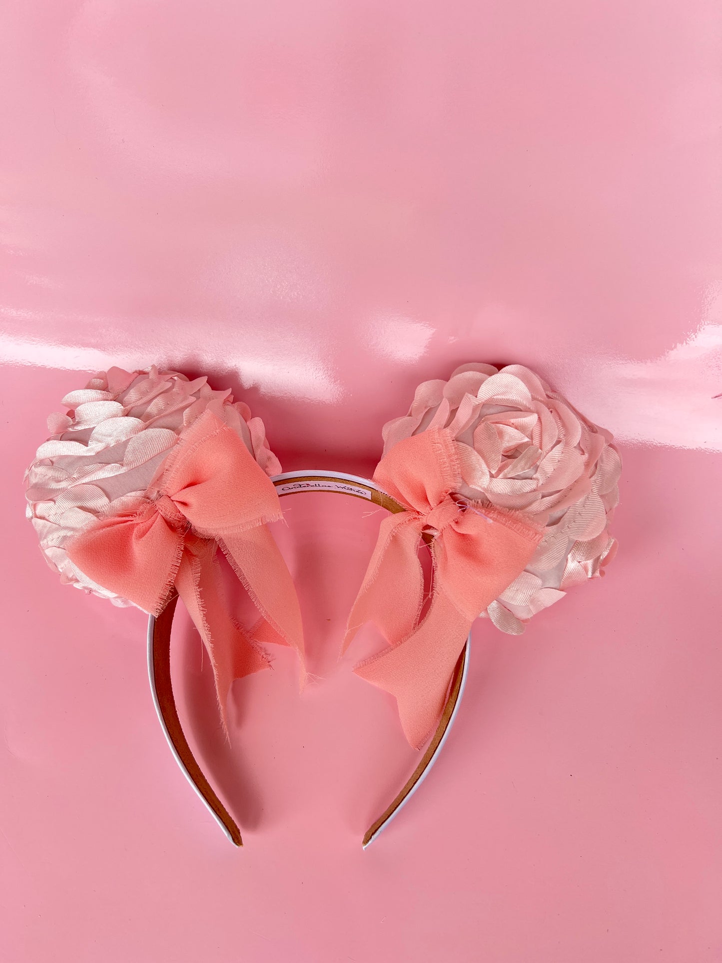 Ruffled Rose Bow pink ears