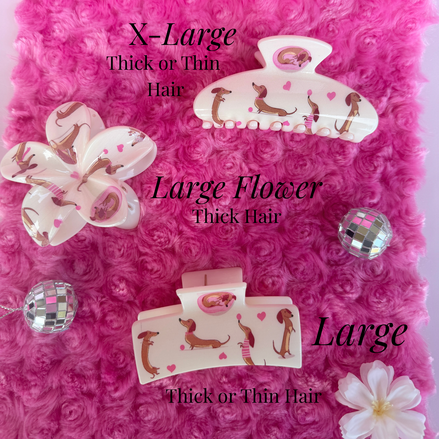 Cute Personalized Dachshund Hair Claw Clip - Pink Dog Hair Accessory