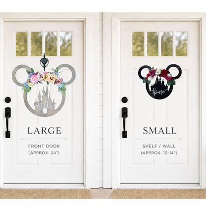 Summer Floral Fairytale Wreath - Disney Inspired Front Door Wreath (Large & Small Available)