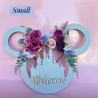 Summer Floral Fairytale Wreath - Disney Inspired Front Door Wreath (Large & Small Available)