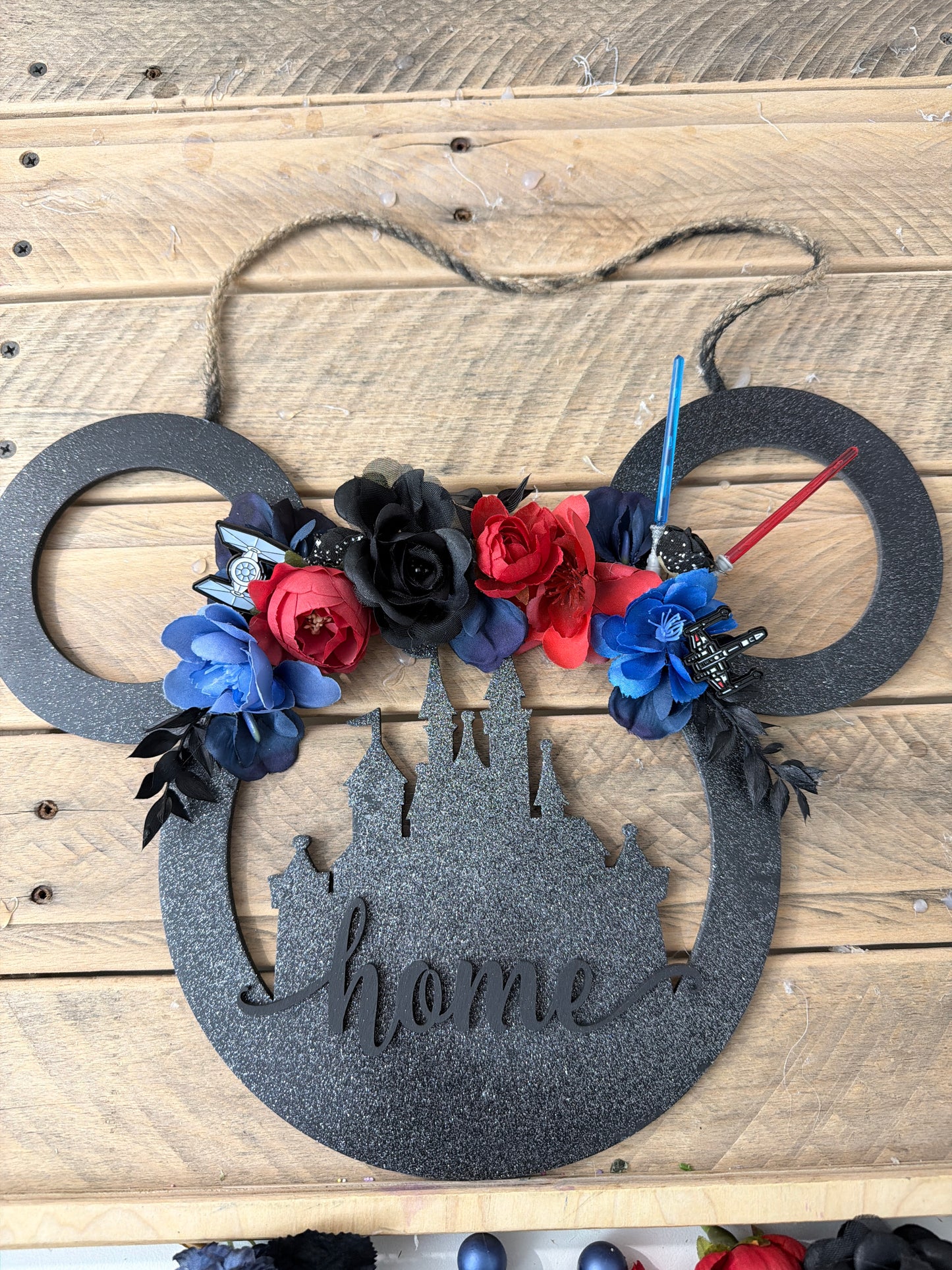 Galaxy Inspired Mouse Ear Wreath | Dark Side Theme Park Decor