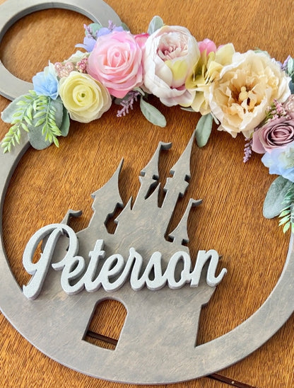 Summer Floral Fairytale Wreath - Disney Inspired Front Door Wreath (Large & Small Available)