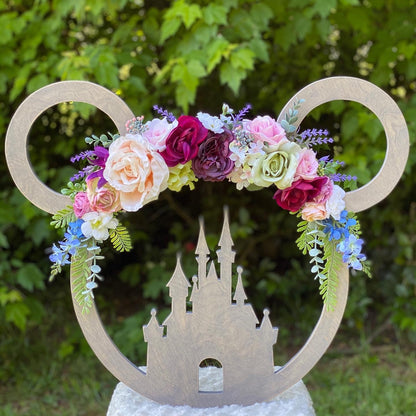 Custom Floral Mouse - Inspired Wooden Wreath - Personalized Fairytale Door Decor (Large & Small Available)