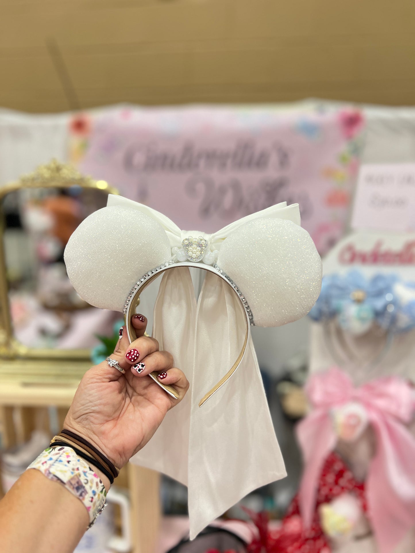 White Mickey Wedding Ears