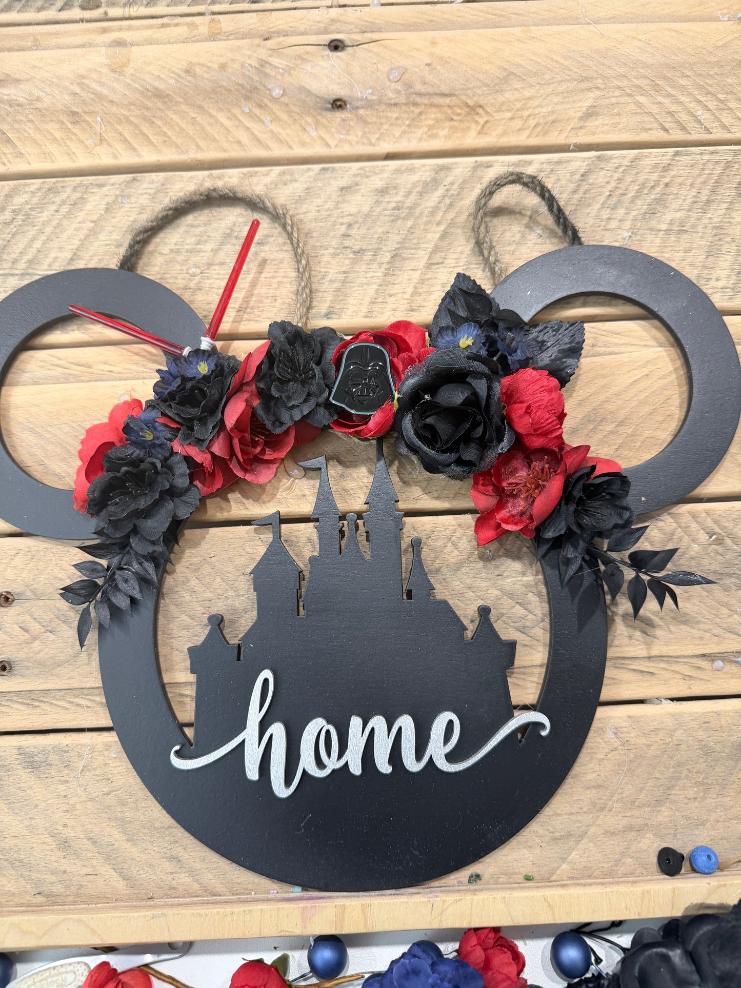 Galaxy Inspired Mouse Ear Wreath | Dark Side Theme Park Decor