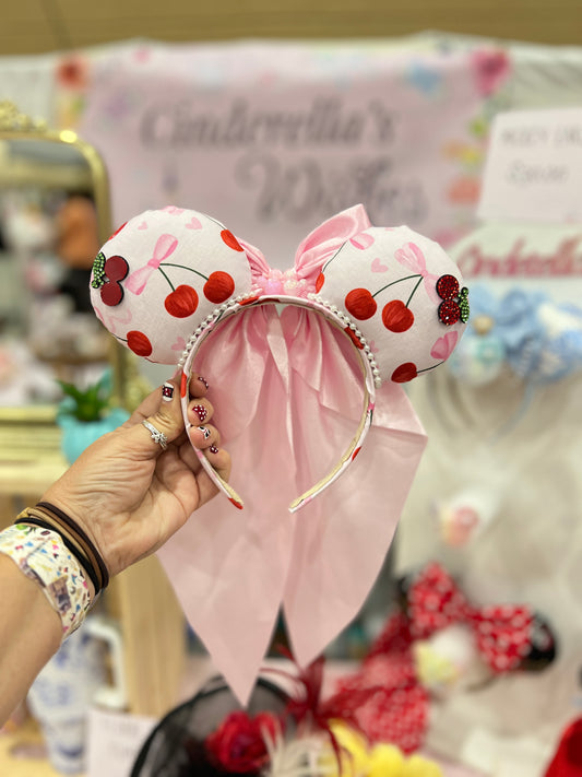 Cherry and Bow Mickey Ears
