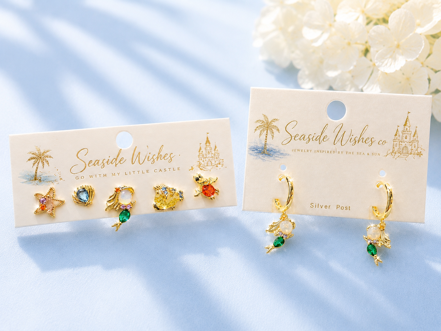Enchanted Rose Charm Necklace & Earrings Jewelry Set