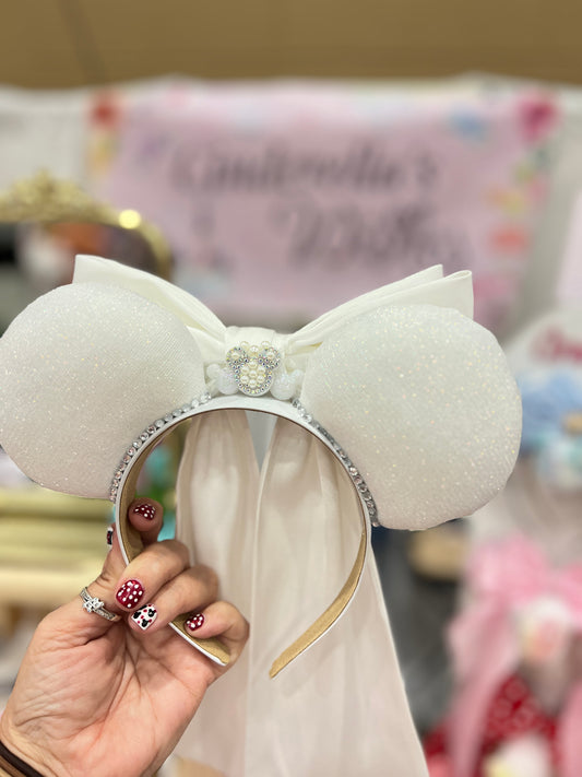 White Mickey Wedding Ears