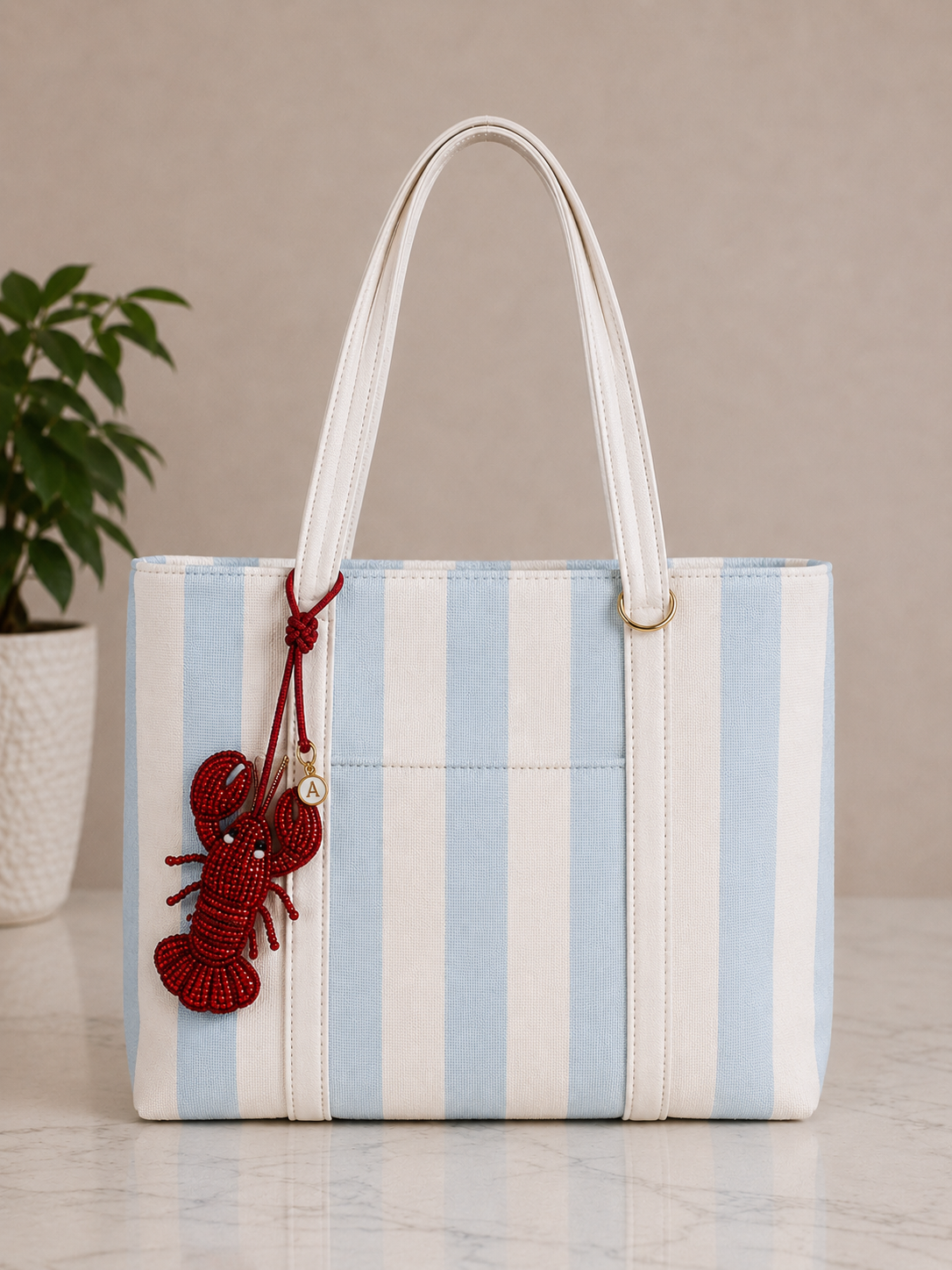 Lobster Bag Charm Personalized Beaded Purse Charm Summer Keychain