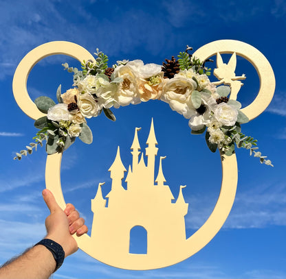 Summer Floral Fairytale Wreath - Disney Inspired Front Door Wreath (Large & Small Available)