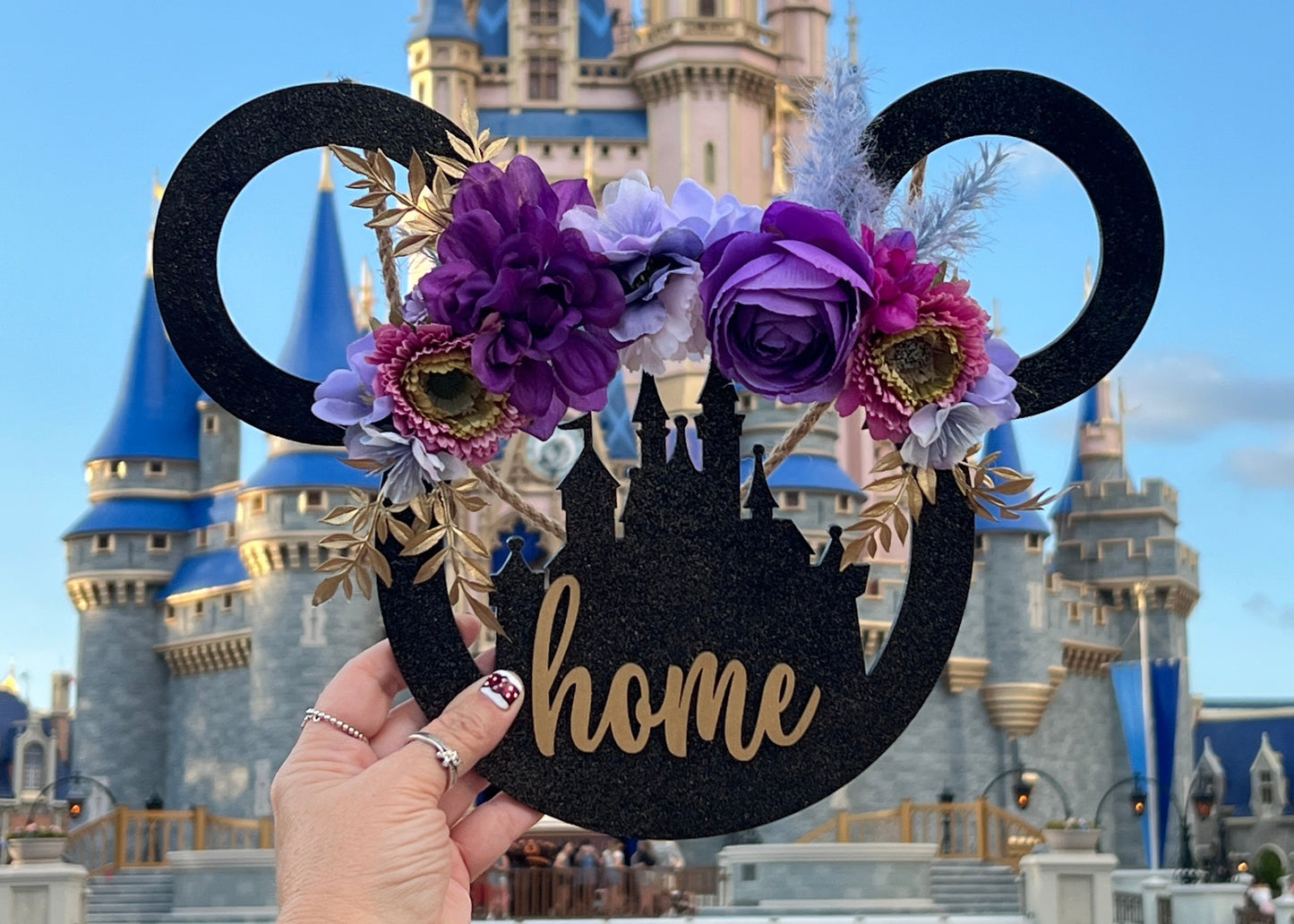 Custom Floral Mouse - Inspired Wooden Wreath - Personalized Fairytale Door Decor (Large & Small Available)