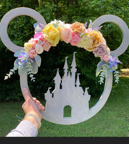 Summer Floral Fairytale Wreath - Disney Inspired Front Door Wreath (Large & Small Available)