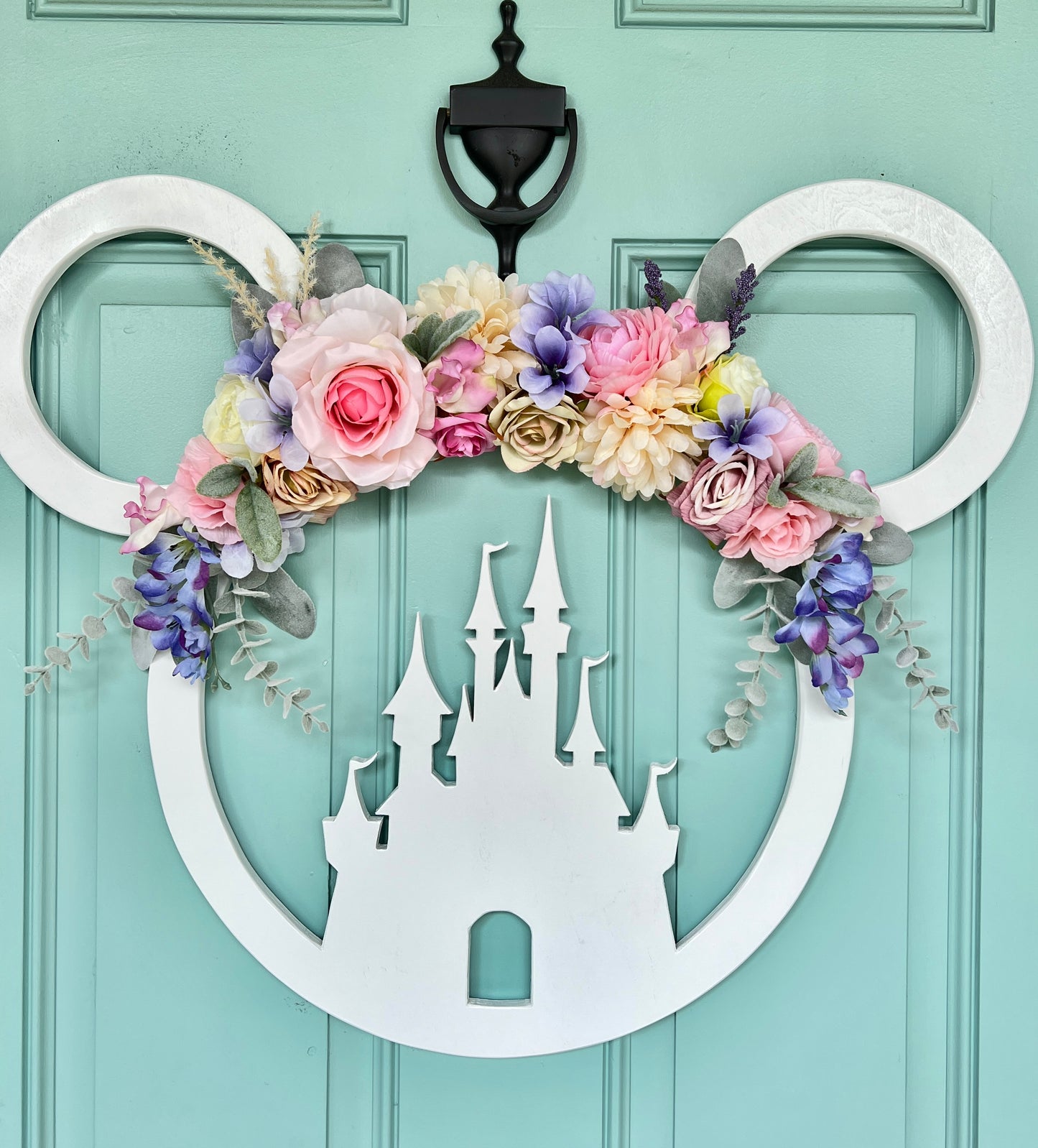 Custom Floral Mouse - Inspired Wooden Wreath - Personalized Fairytale Door Decor (Large & Small Available)