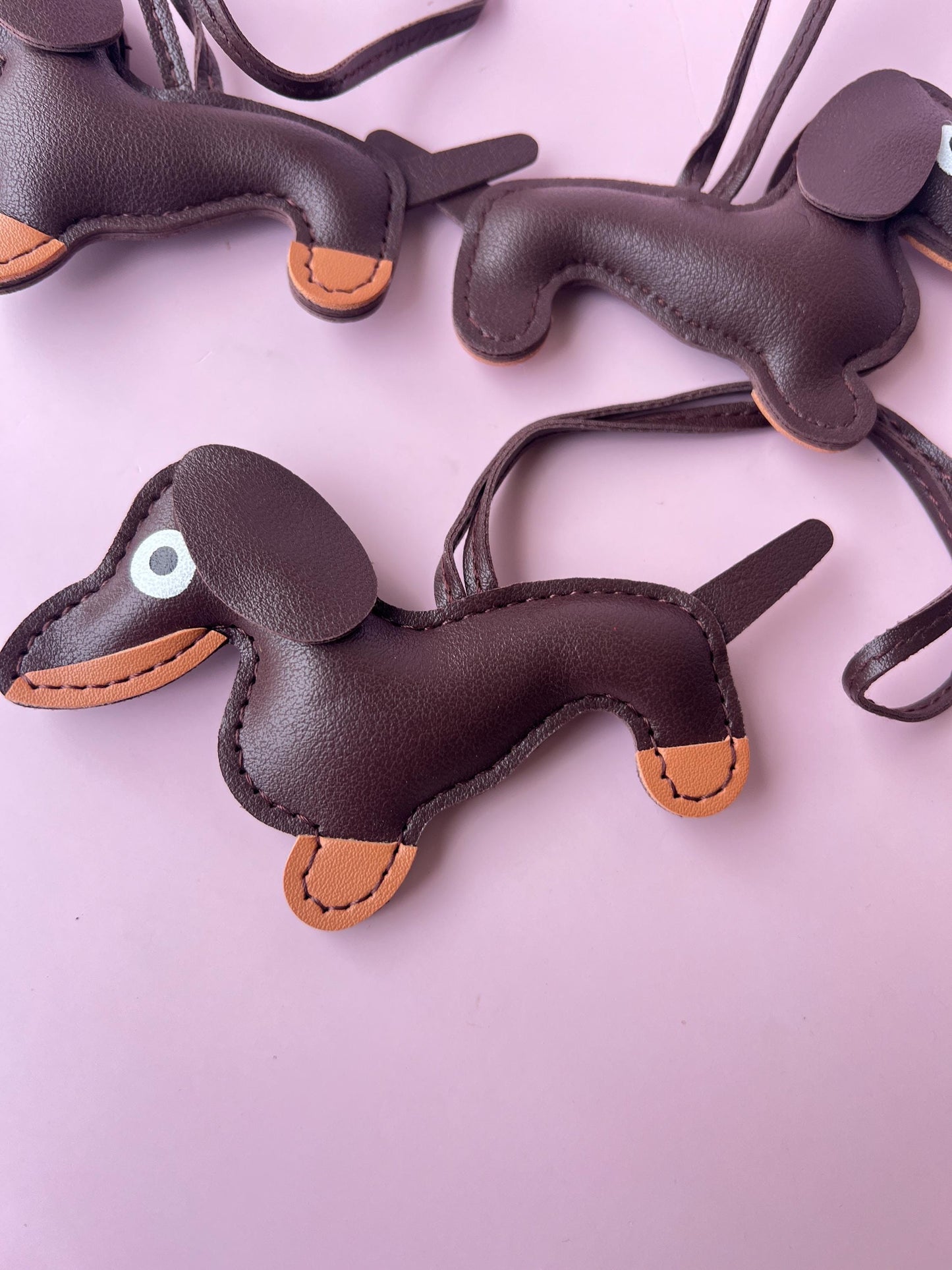 Leather Dachshund Bag Charm Personalized Pet Lover Gift