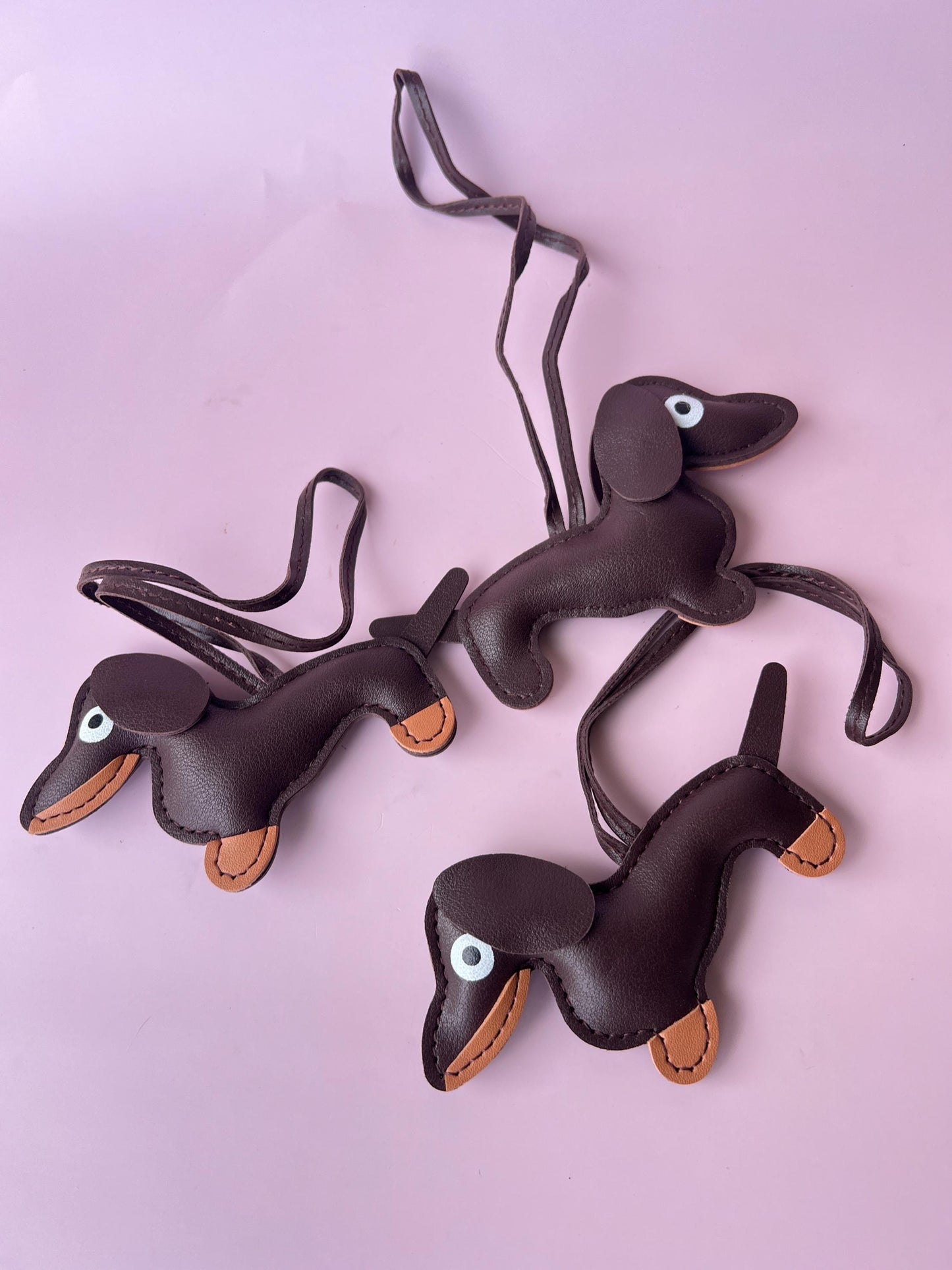 Leather Dachshund Bag Charm Personalized Pet Lover Gift