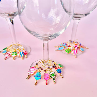 Pickleball Wine Glass Charm Hostess Party Gift