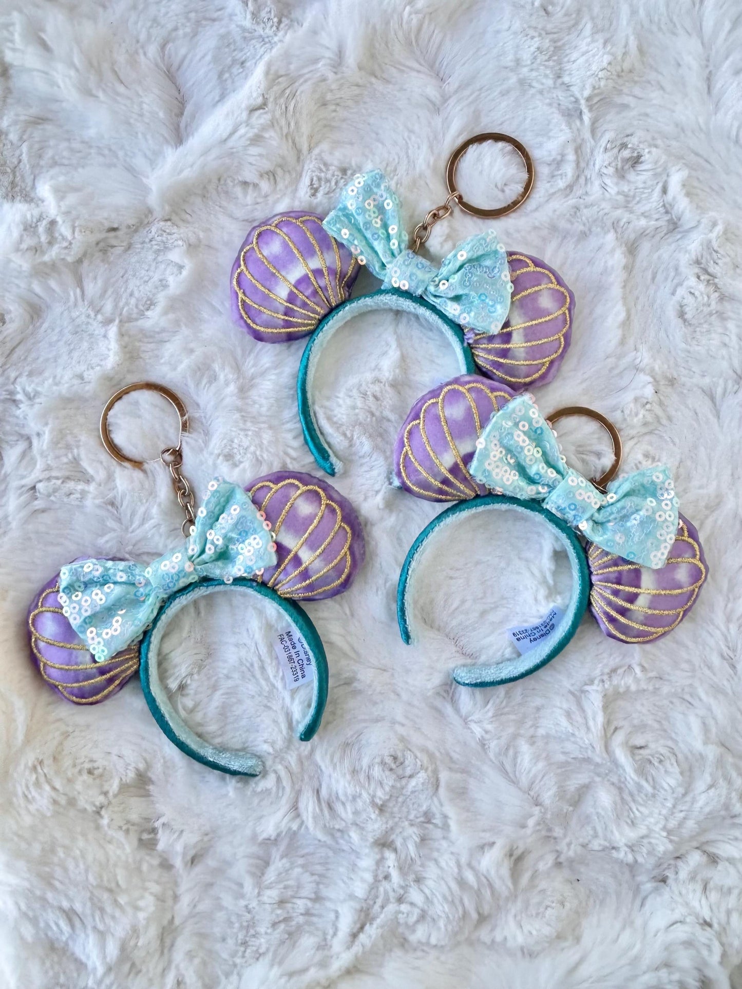 Mini Mouse Ear Headband Keychain Little Mermaid Bag Charm