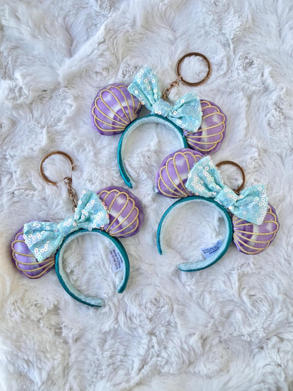 Mini Mouse Ear Headband Keychain Little Mermaid Bag Charm