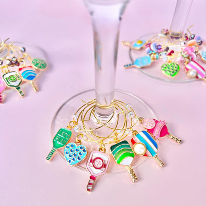 Pickleball Wine Glass Charm Hostess Party Gift