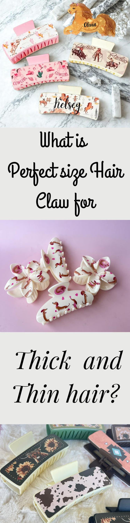 Large Claw Clip for Thick Hair Mouse Ear Design