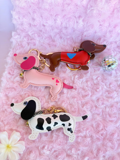 Dachshund Leather Keychain Personalized Dog Lover Gift
