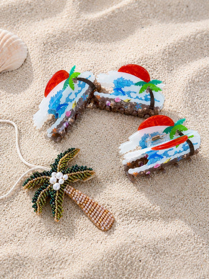 Palm Tree Hair Clip Tropical Hair Clips Beach Hair Clip Summer Hair Accessory