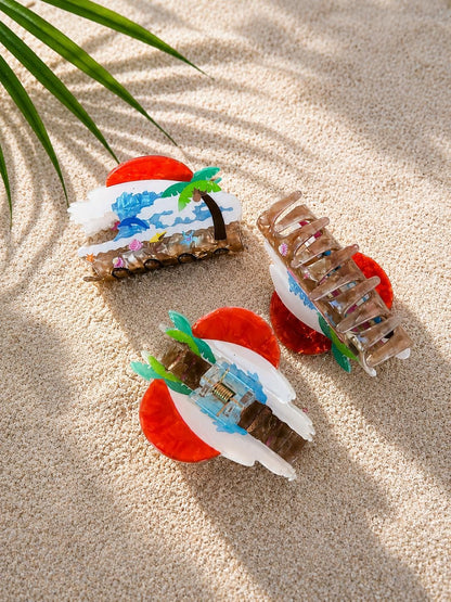 Palm Tree Hair Clip Tropical Hair Clips Beach Hair Clip Summer Hair Accessory
