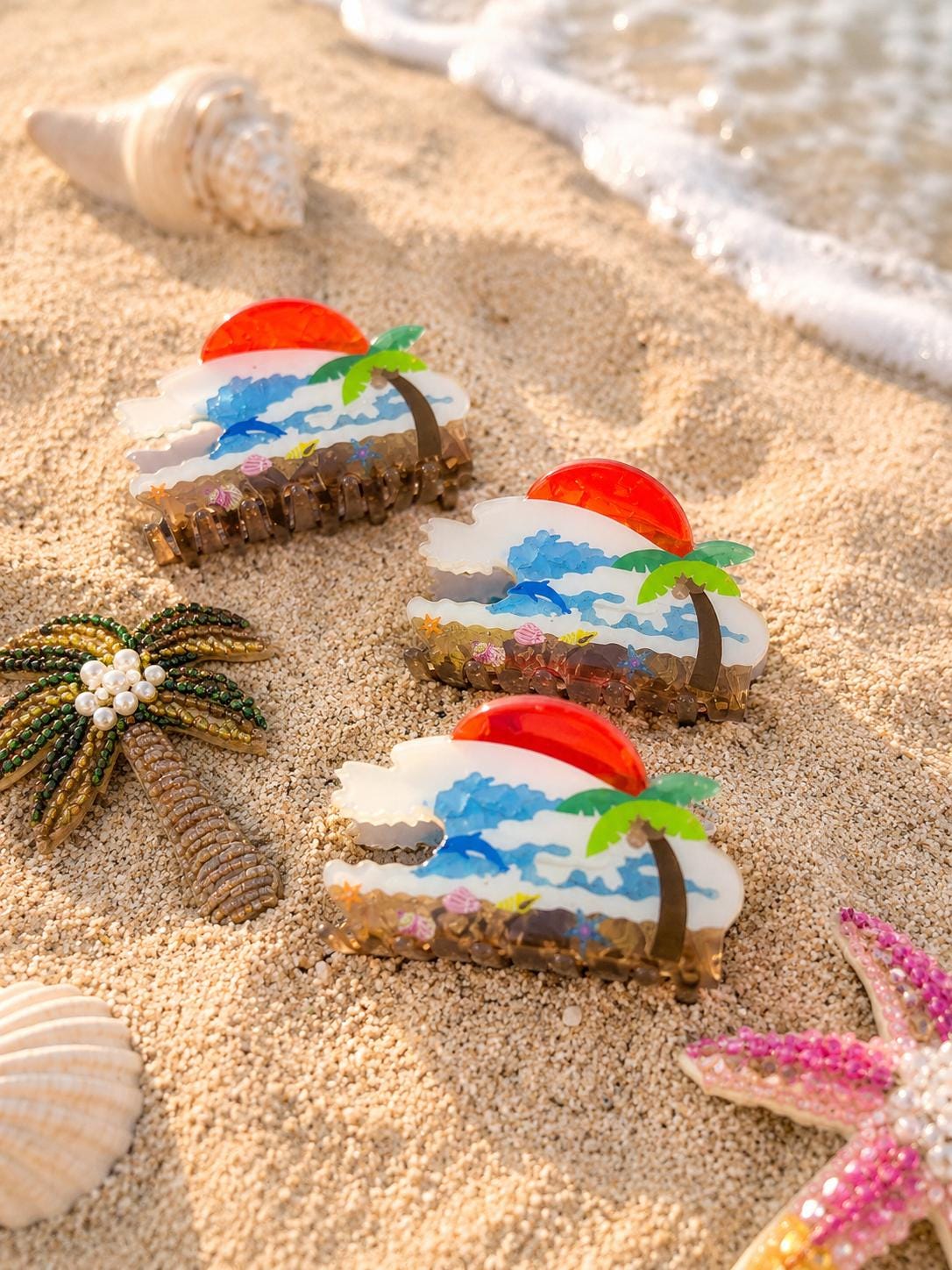 Palm Tree Hair Clip Tropical Hair Clips Beach Hair Clip Summer Hair Accessory