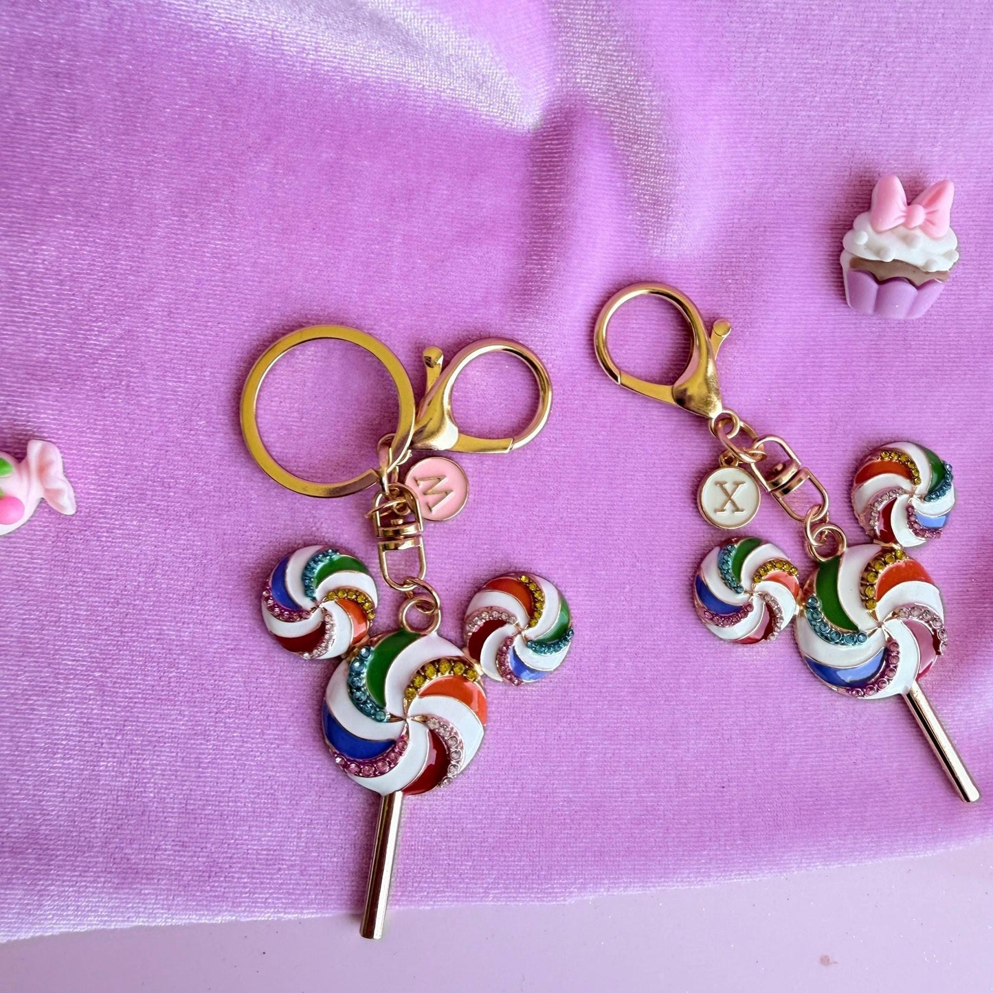 Lollipop Mouse Ears Cute Personalized Keychain