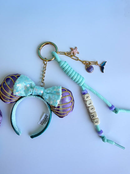 Mini Mouse Ear Headband Keychain Little Mermaid Bag Charm