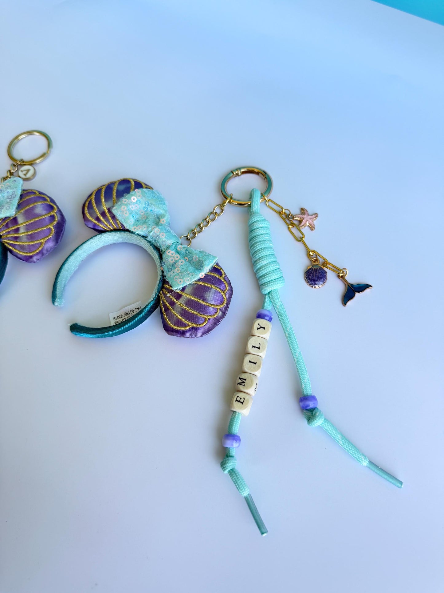 Mini Mouse Ear Headband Keychain Little Mermaid Bag Charm