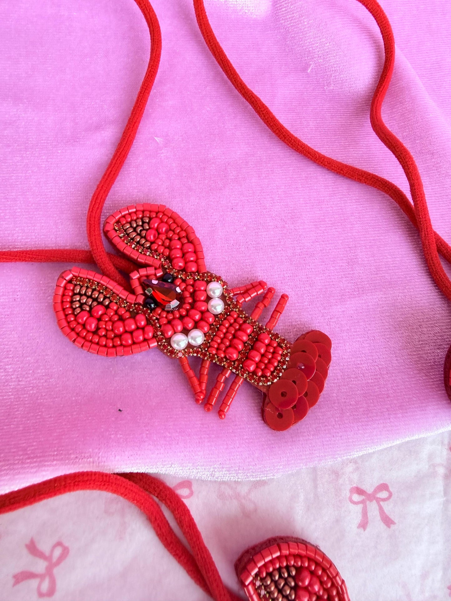 Lobster Bag Charm Personalized Beaded Purse Charm Summer Keychain