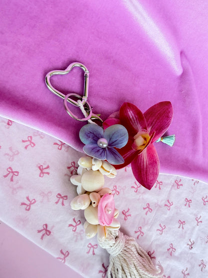 Tropical Flower Bag Charm Beach Tote Accessories