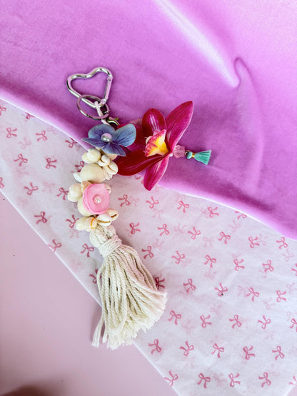 Tropical Flower Bag Charm Beach Tote Accessories