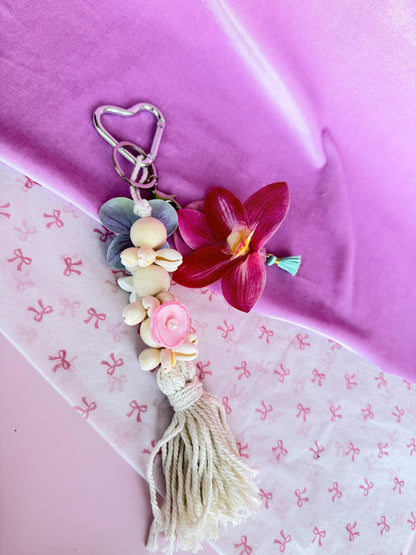 Tropical Flower Bag Charm Beach Tote Accessories