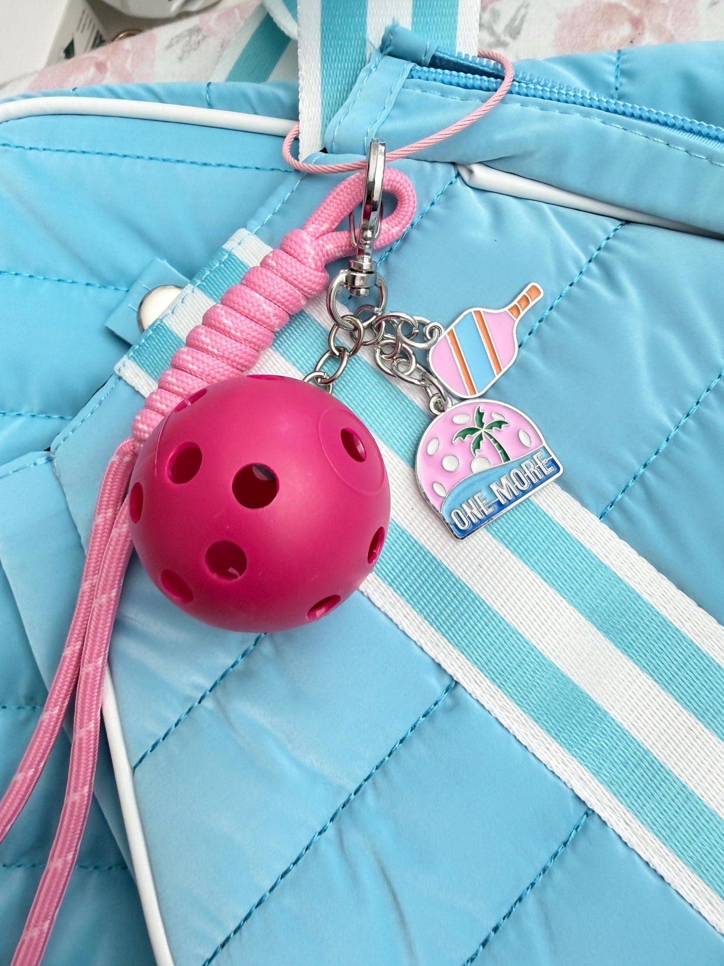 Personalized Pickleball Bag Charm Pink Pickleball Gifts