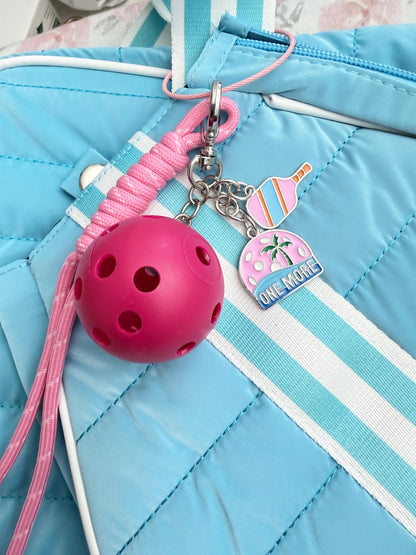 Personalized Pickleball Bag Charm Pink Pickleball Gifts