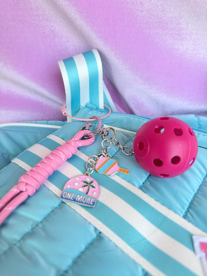 Personalized Pickleball Bag Charm Pink Pickleball Gifts