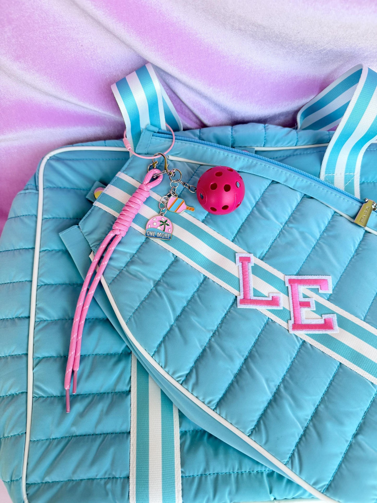 Personalized Pickleball Bag Charm Pink Pickleball Gifts