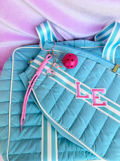 Personalized Pickleball Bag Charm Pink Pickleball Gifts