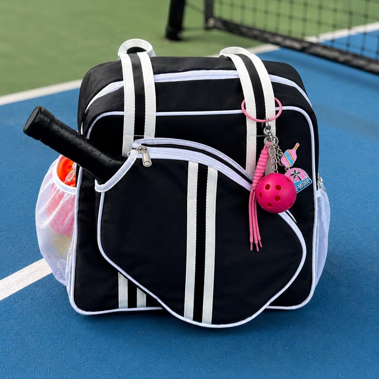 Personalized Pickleball Bag Charm Pink Pickleball Gifts