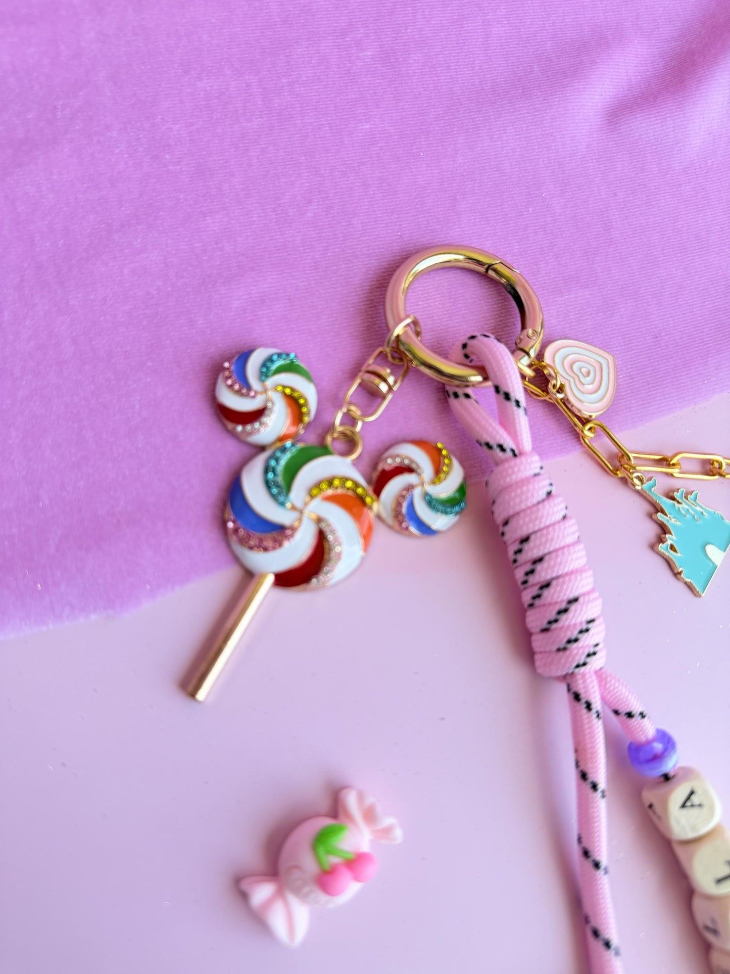 Lollipop Mouse Ears Cute Personalized Keychain